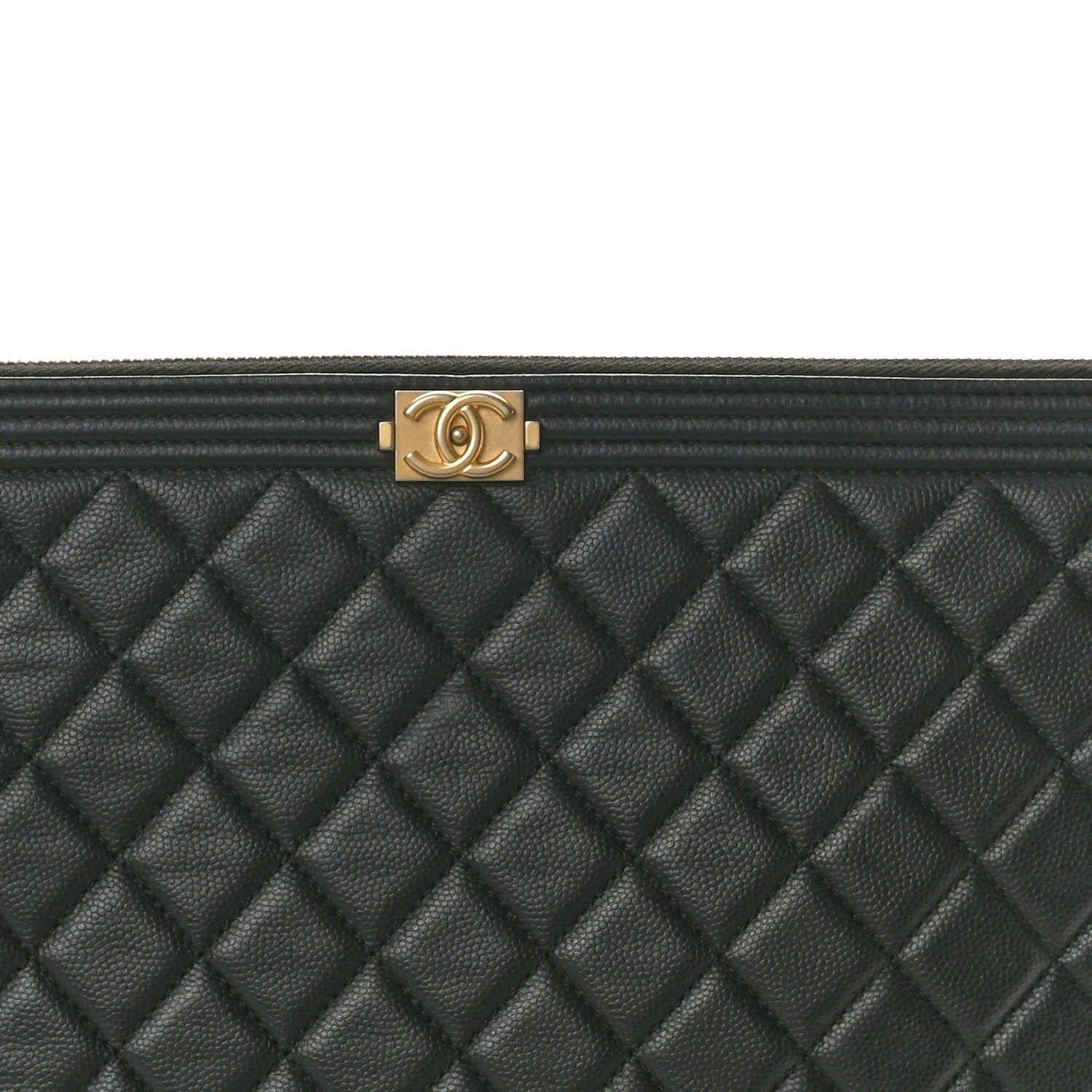 Chanel Caviar Quilted Large Boy Cosmetic Case Black 8 of 10
