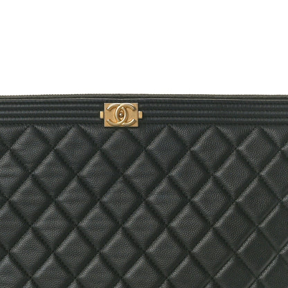 Chanel Caviar Quilted Large Boy Cosmetic Case Black 8 of 10