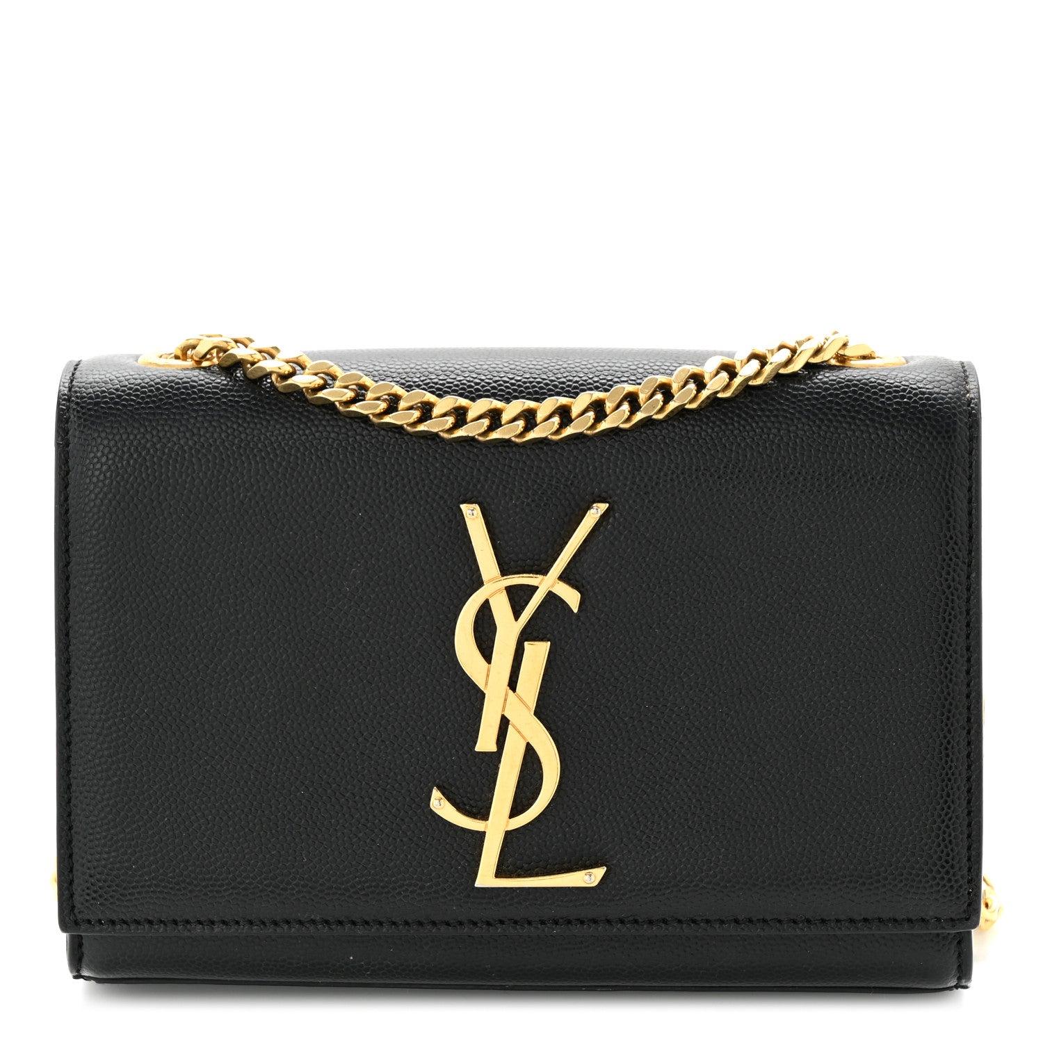 Saint Laurent Grain De Poudre Small Monogram Kate Satchel Black 1 of 11
