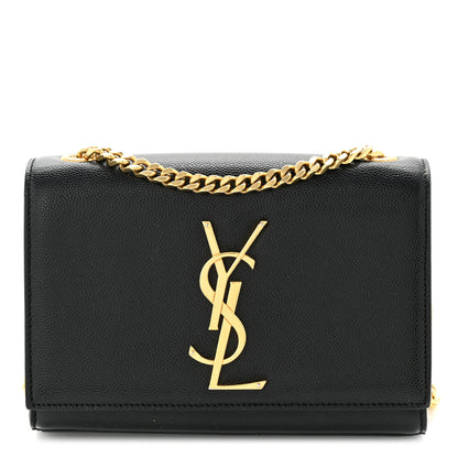 Saint Laurent Grain De Poudre Small Monogram Kate Satchel Black 1 of 11