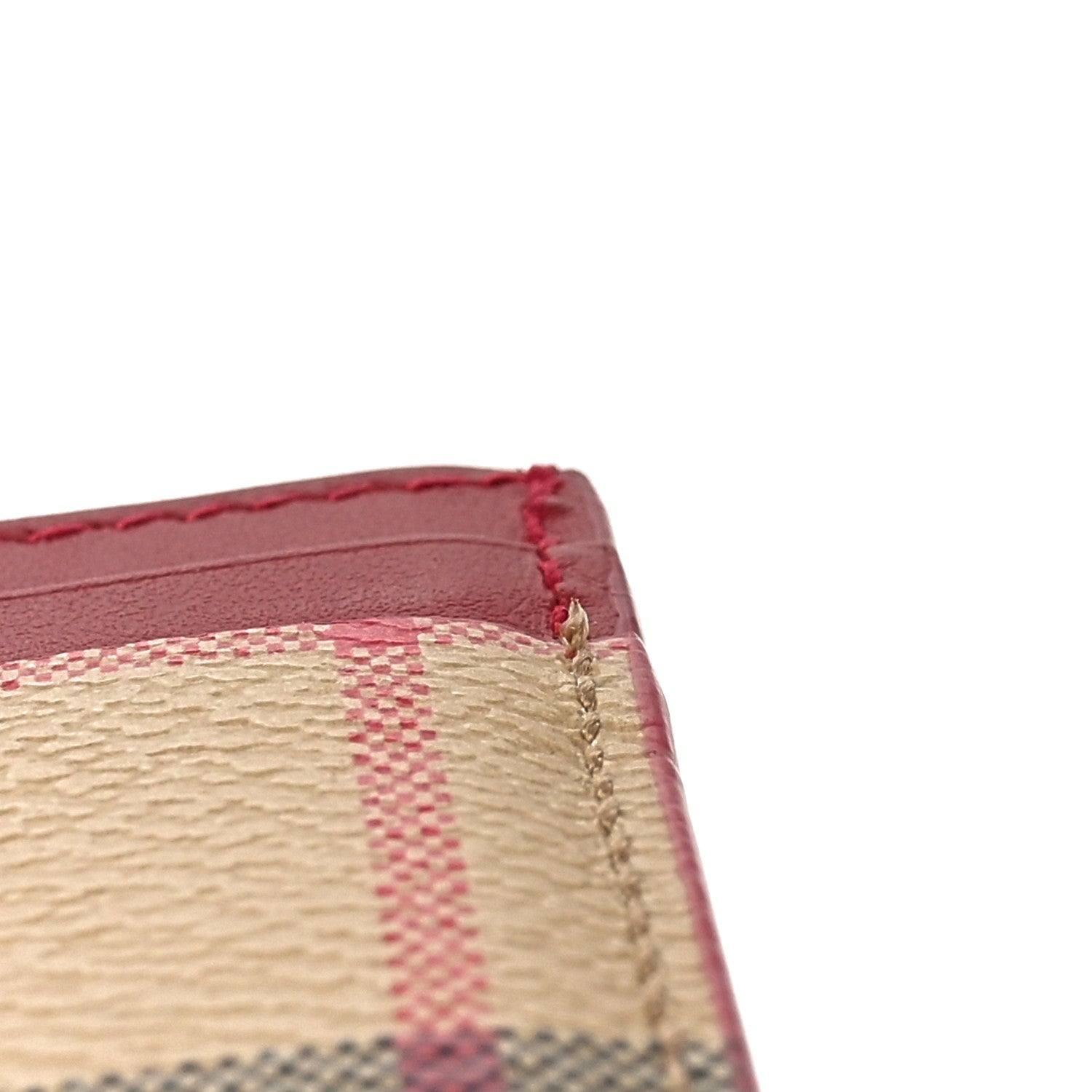 Burberry Vintage Check Calfskin Card Case Red 7 of 7