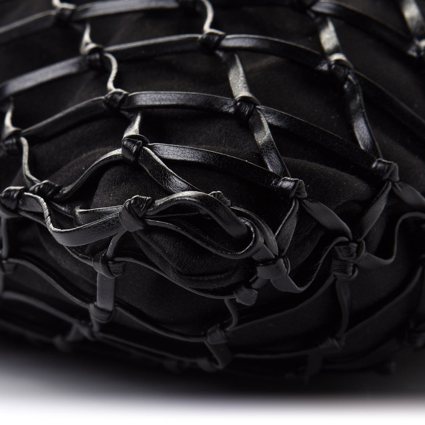 Satin Net Chain Bag Black