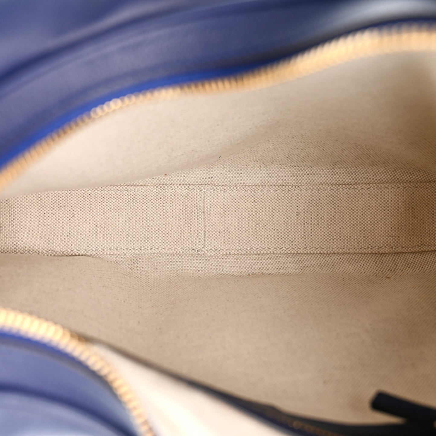 Aria Calfskin Web Large Attache Shoulder Bag Navy