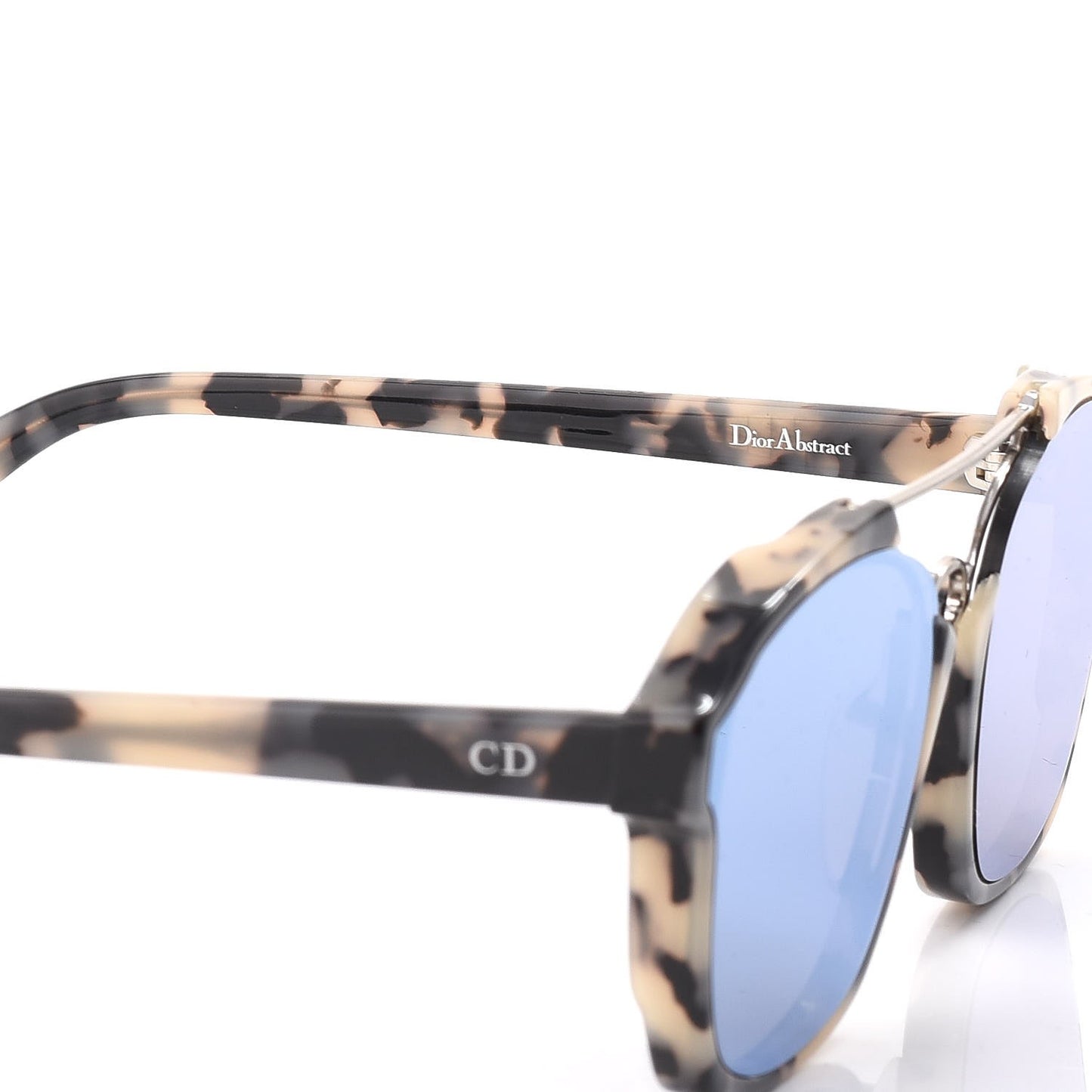 Abstract Square Mirrored Sunglasses Spotted Havana Blue