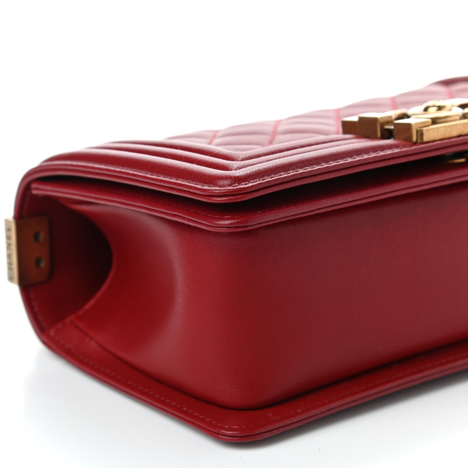 Chanel Lambskin Quilted Small Boy Flap Dark Red 9 of 10