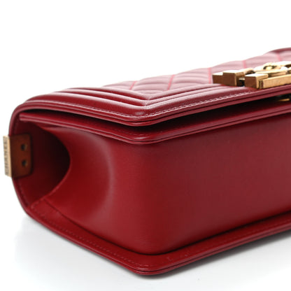 Chanel Lambskin Quilted Small Boy Flap Dark Red 9 of 10