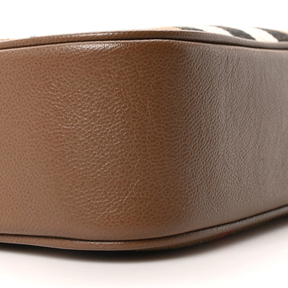 Burberry Calfskin House Check Camera Bag Earth 10 of 11