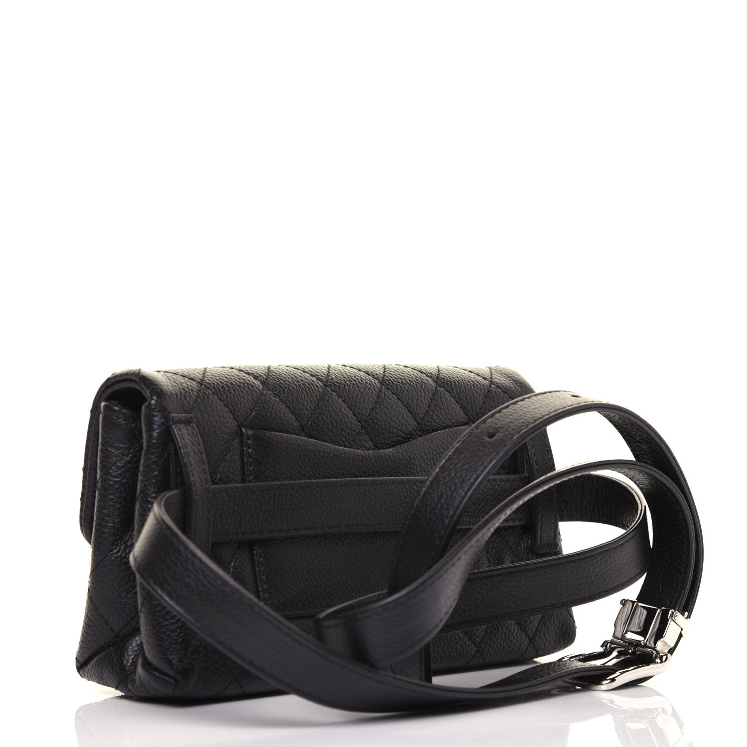 Chanel Grained Calfskin Quilted 2.55 Reissue Flap Belt Bag Clutch Black 2 of 14