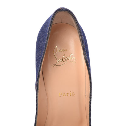 Christian Louboutin Denim Jazz Calf So Kate 120 Pumps 39 Blue White 5 of 11