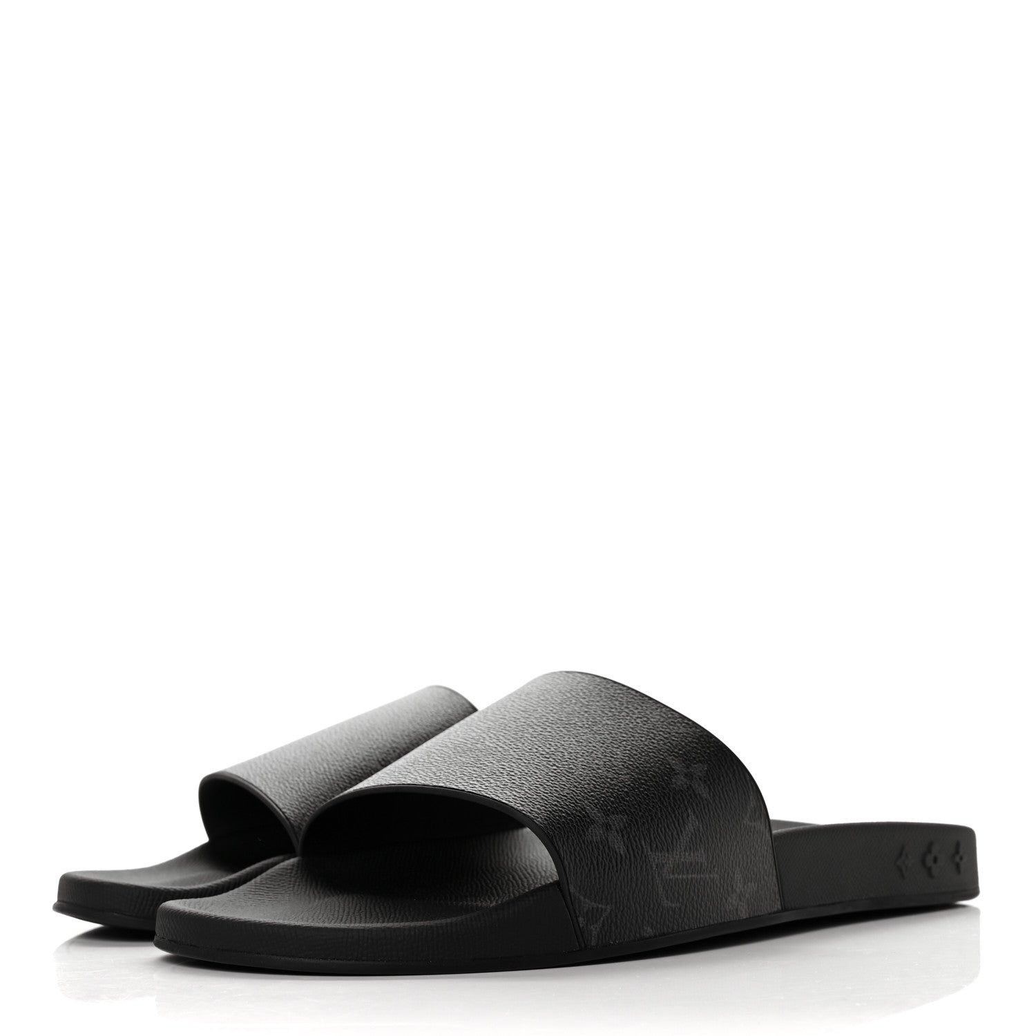 Louis Vuitton Rubber Monogram Eclipse Mens Waterfront Mules 11 Black 3 of 6