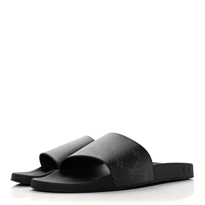 Louis Vuitton Rubber Monogram Eclipse Mens Waterfront Mules 11 Black 3 of 6