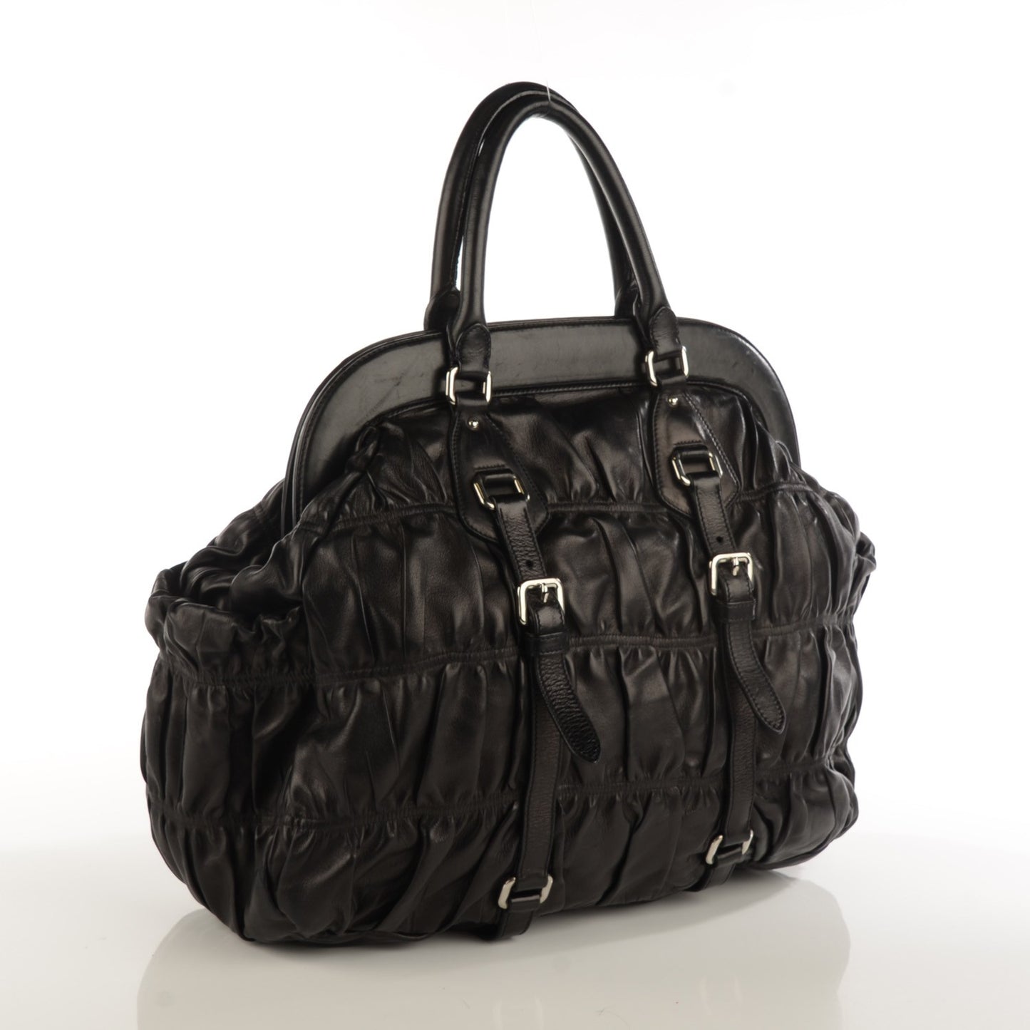 Nappa Gaufre Framed Tote Nero Black