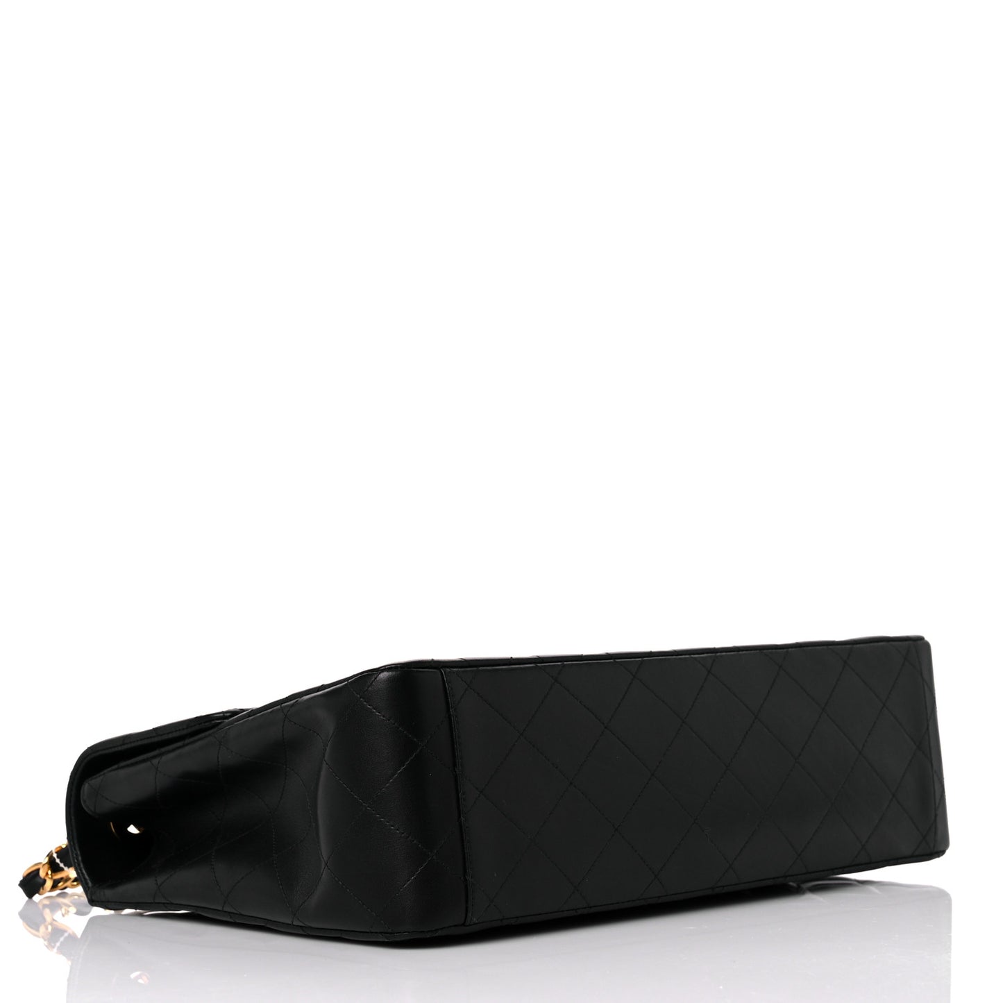 Lambskin Quilted XL Jumbo Single Flap Black