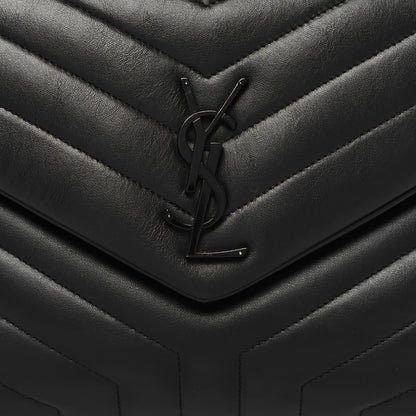 Saint Laurent Calfskin Y Quilted Monogram Monochrome Medium Loulou Chain Satchel Black 8 of 10