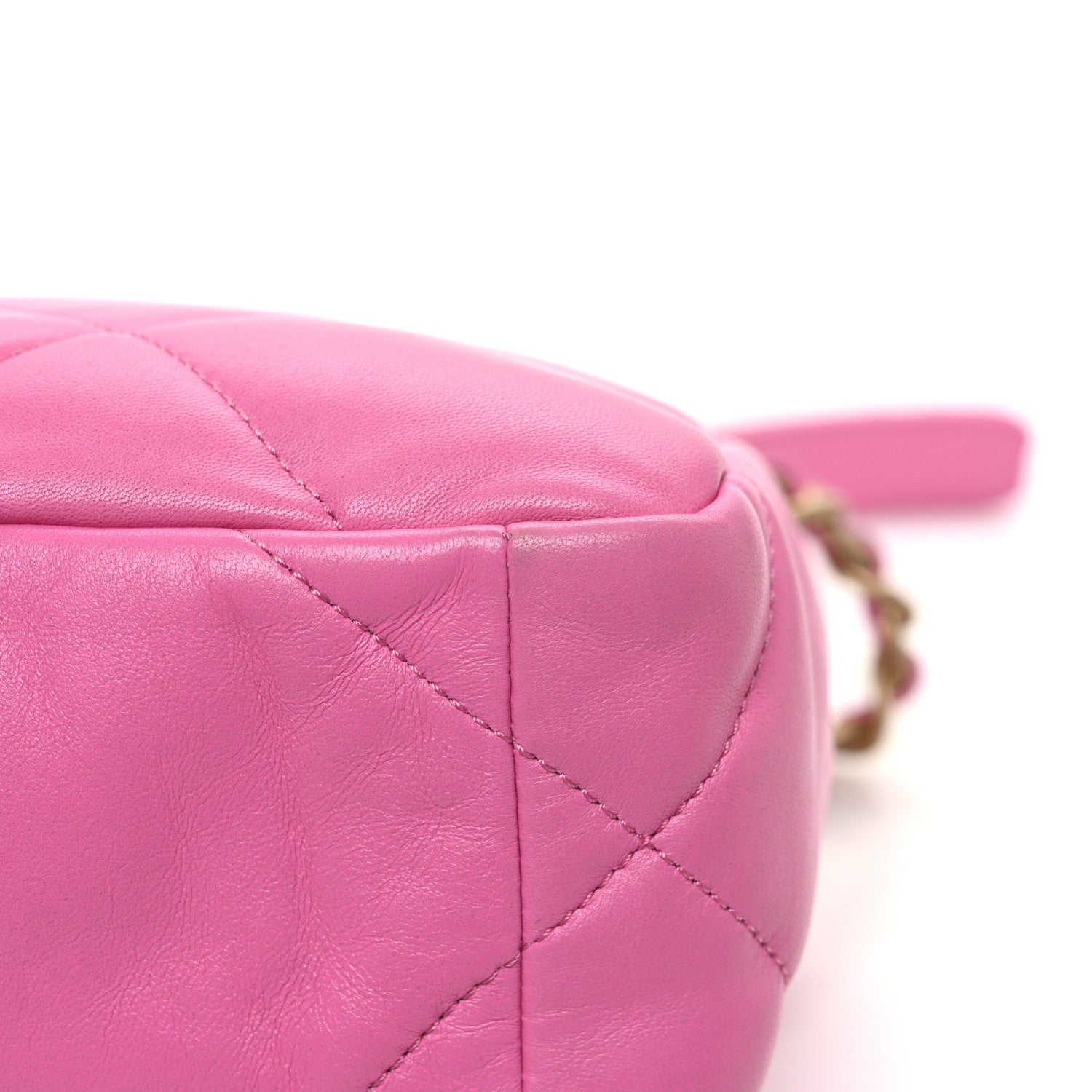 Chanel Shiny Lambskin Quilted Medium Chanel 19 Flap Neon Pink 11 of 11