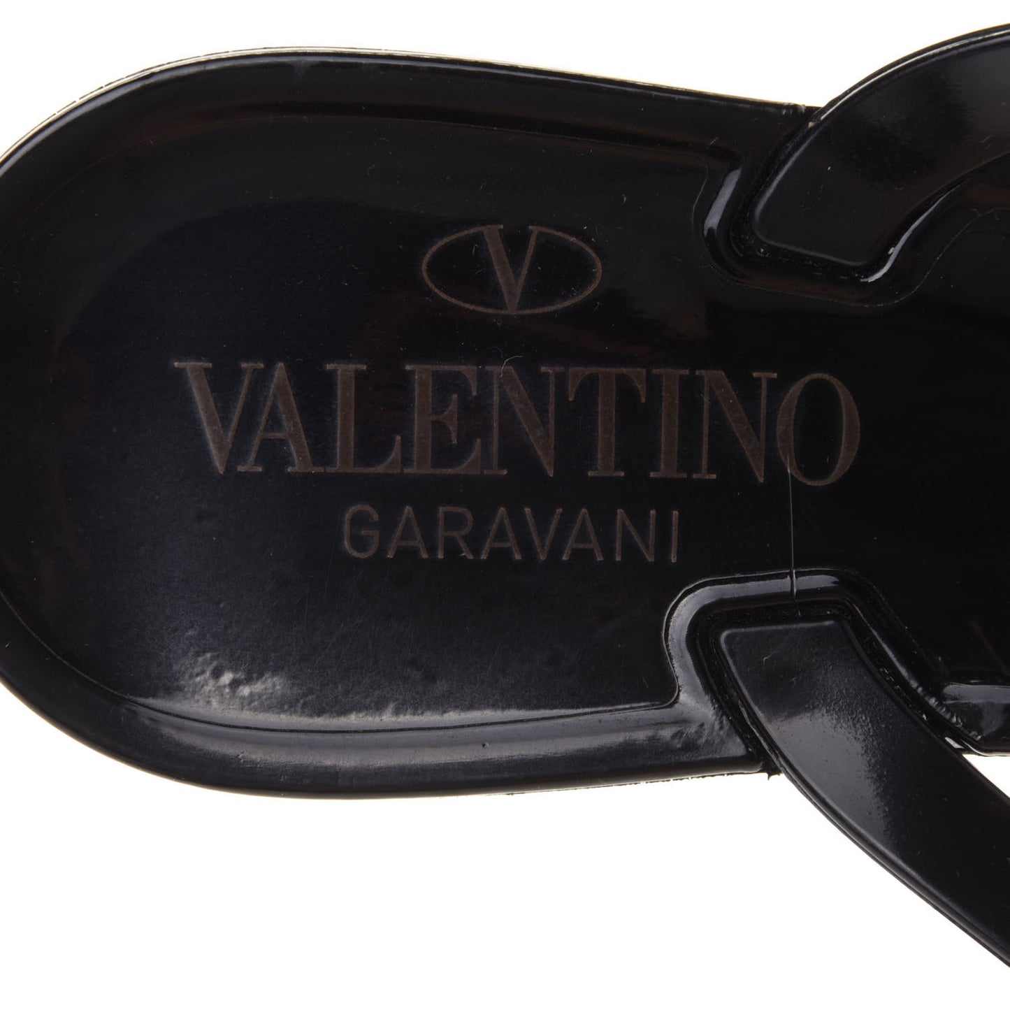 PVC Jelly Rockstud Bow Thong Sandals 37 Black