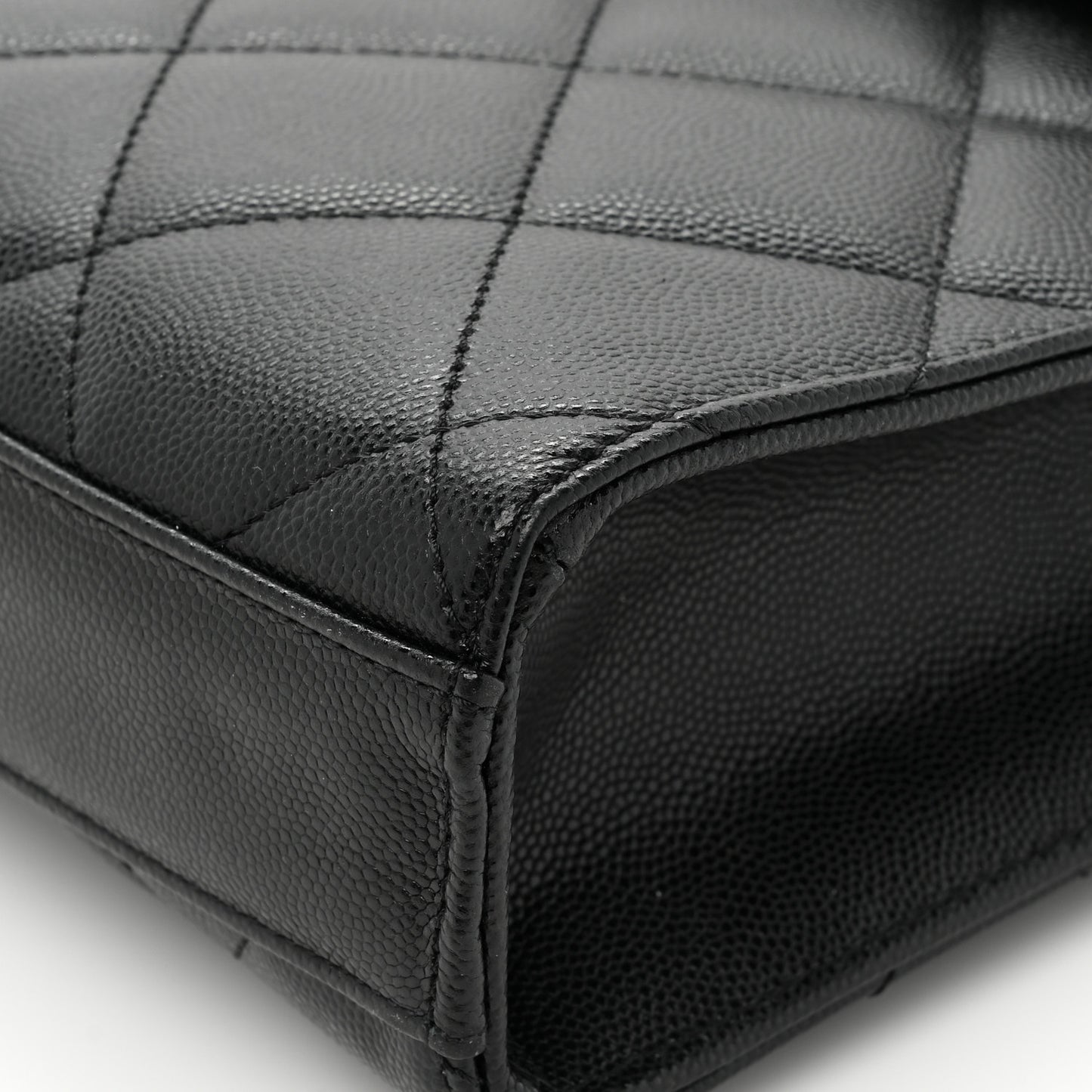 Caviar Quilted Carry Me Top Handle Flap Black