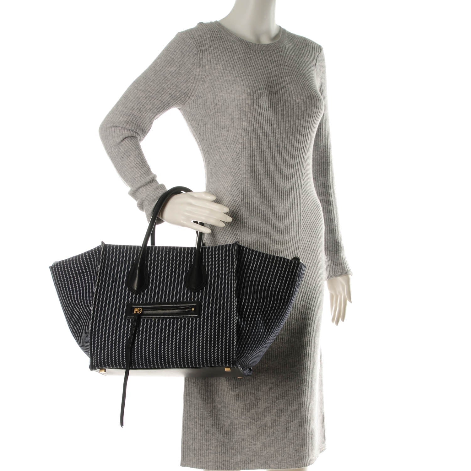 Celine Cotton Canvas Medium Phantom Luggage Navy White 2 of 7