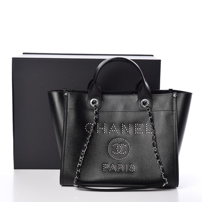 Chanel Caviar Small Studded Deauville Tote Black 11 of 11