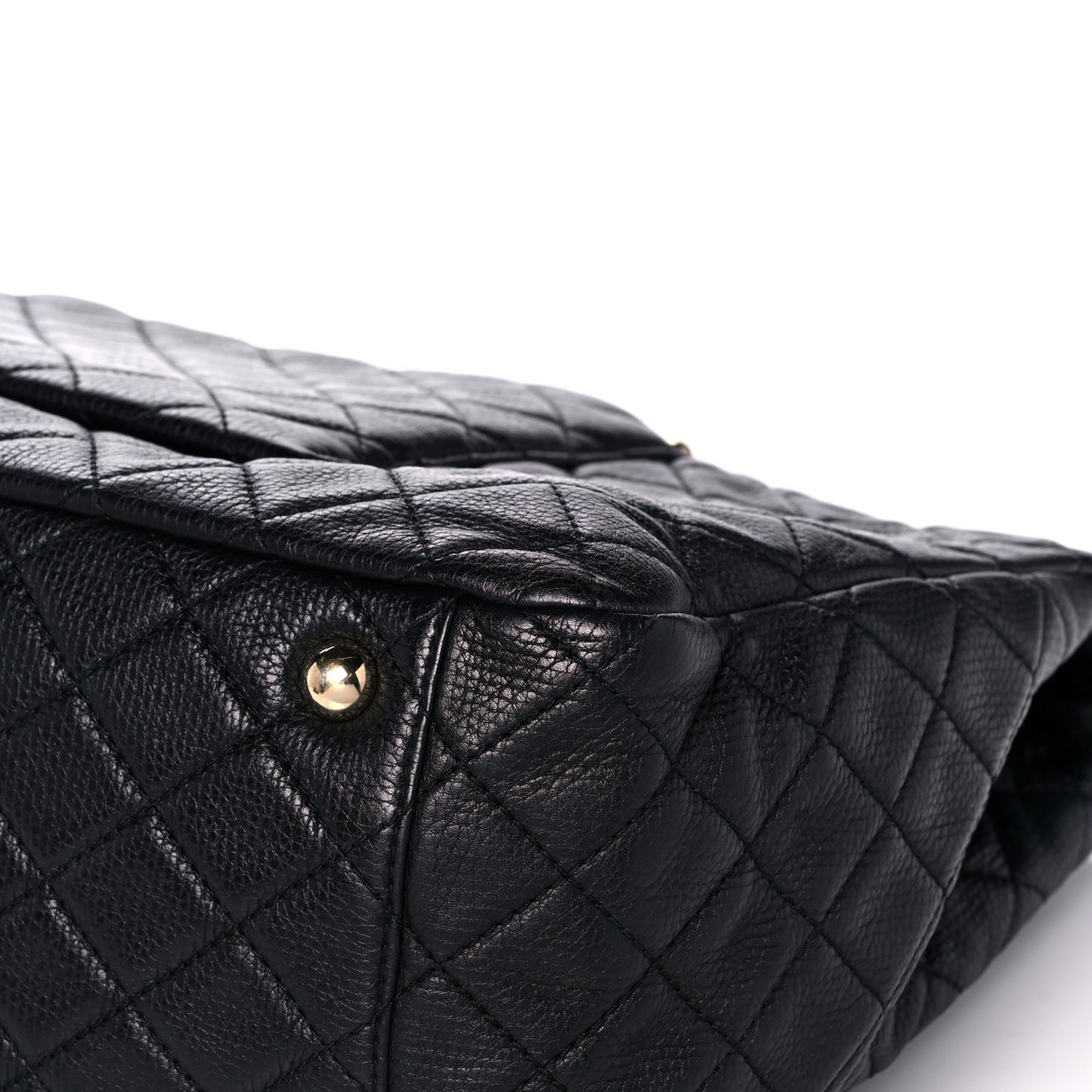 Calfskin Quilted XXL Travel Flap Bag Navy