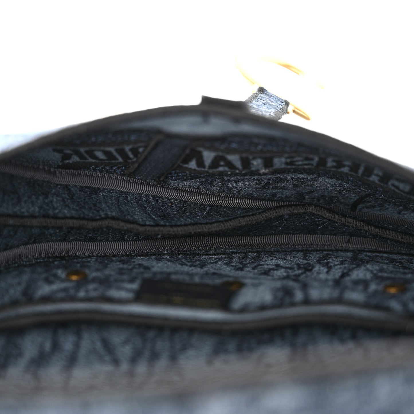 Canvas Embroidered Floral Saddle Bag Blue