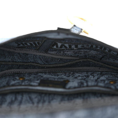 Christian Dior Canvas Embroidered Floral Saddle Bag Blue 4 of 10