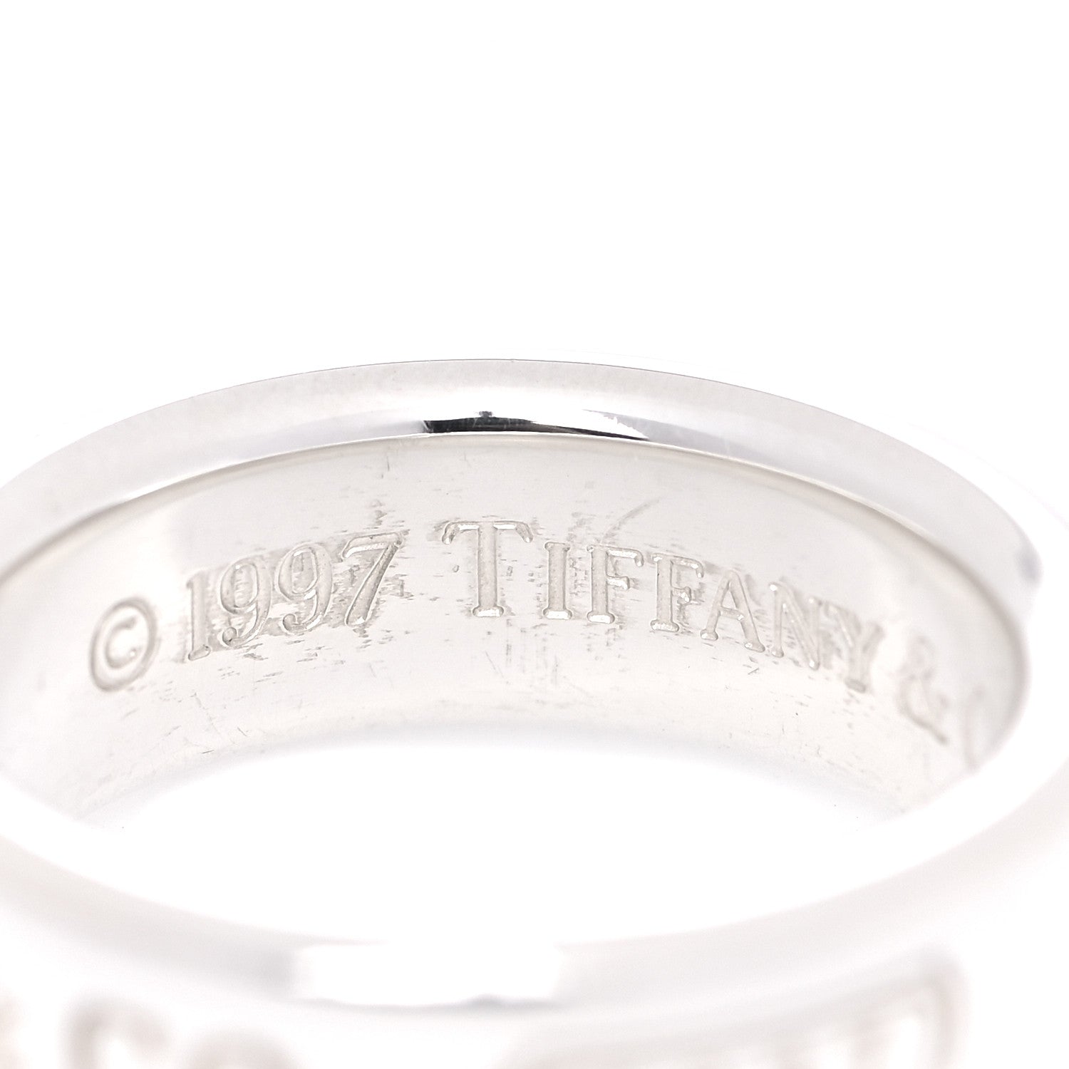 Tiffany Sterling Silver 1837 Band Ring 54 7 4 of 6