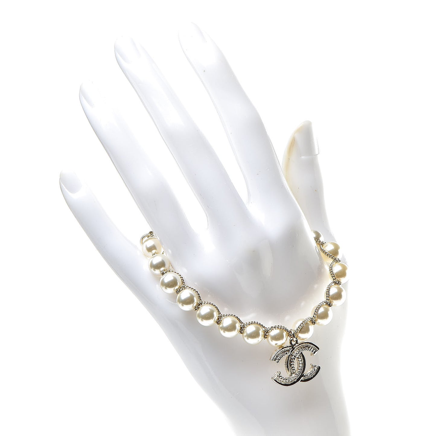 Pearl Crystal CC Bracelet Gold