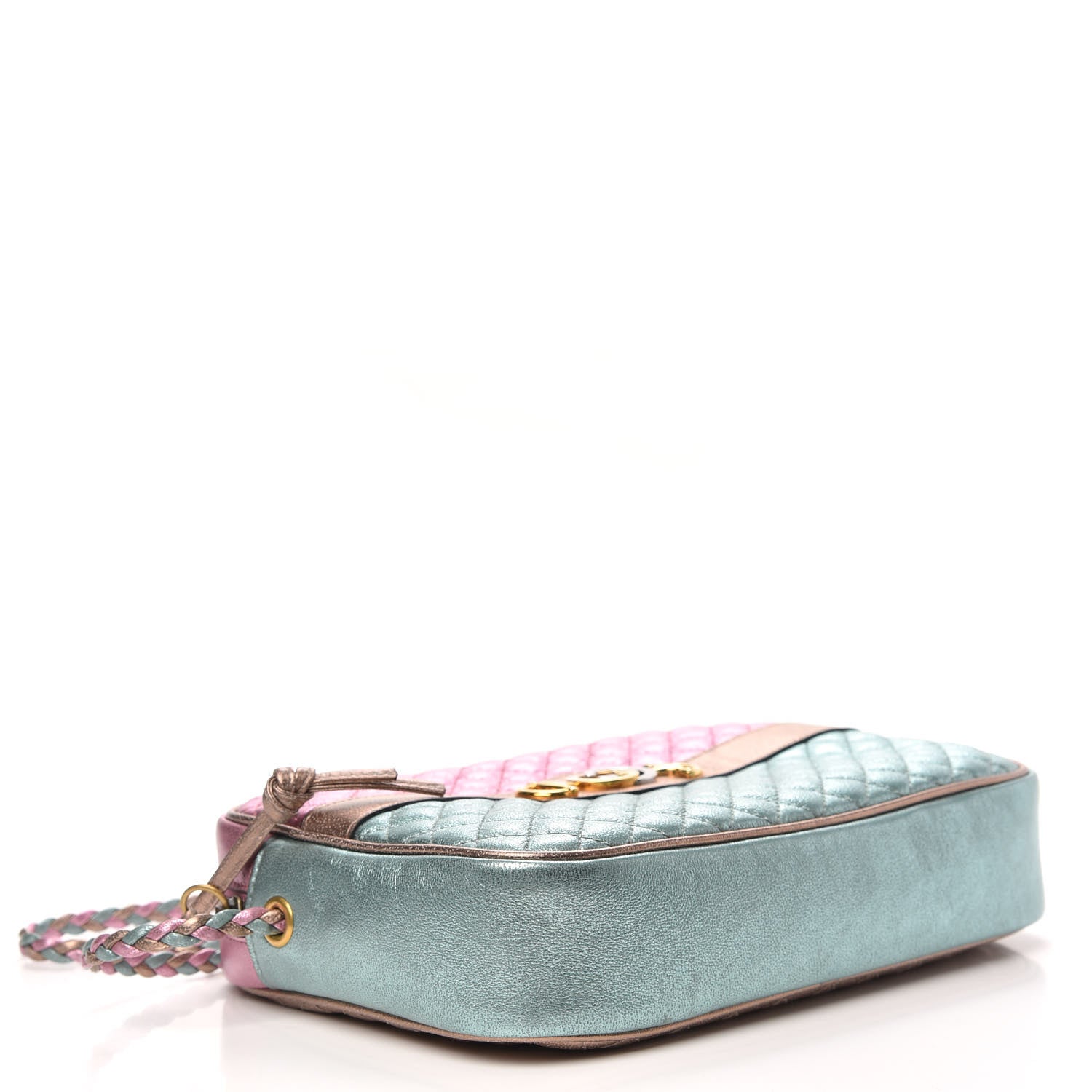 Gucci Laminated Nappa Trapuntata Small Zumi Shoulder Bag Rosa Lago Rame 4 of 9