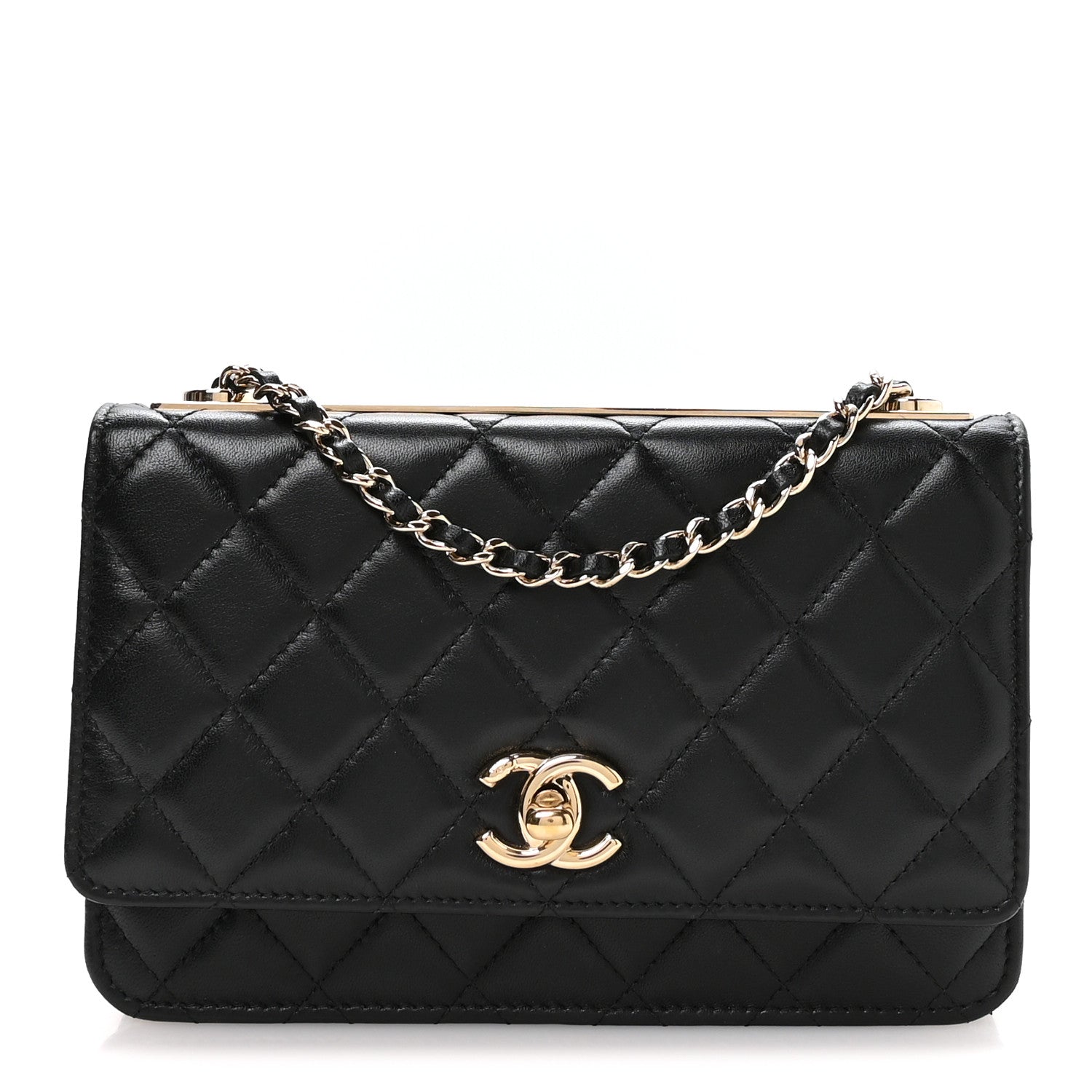 Chanel Lambskin Quilted Trendy CC Wallet On Chain WOC Black 1 of 11