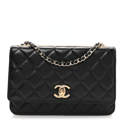 Chanel Lambskin Quilted Trendy CC Wallet On Chain WOC Black 1 of 11