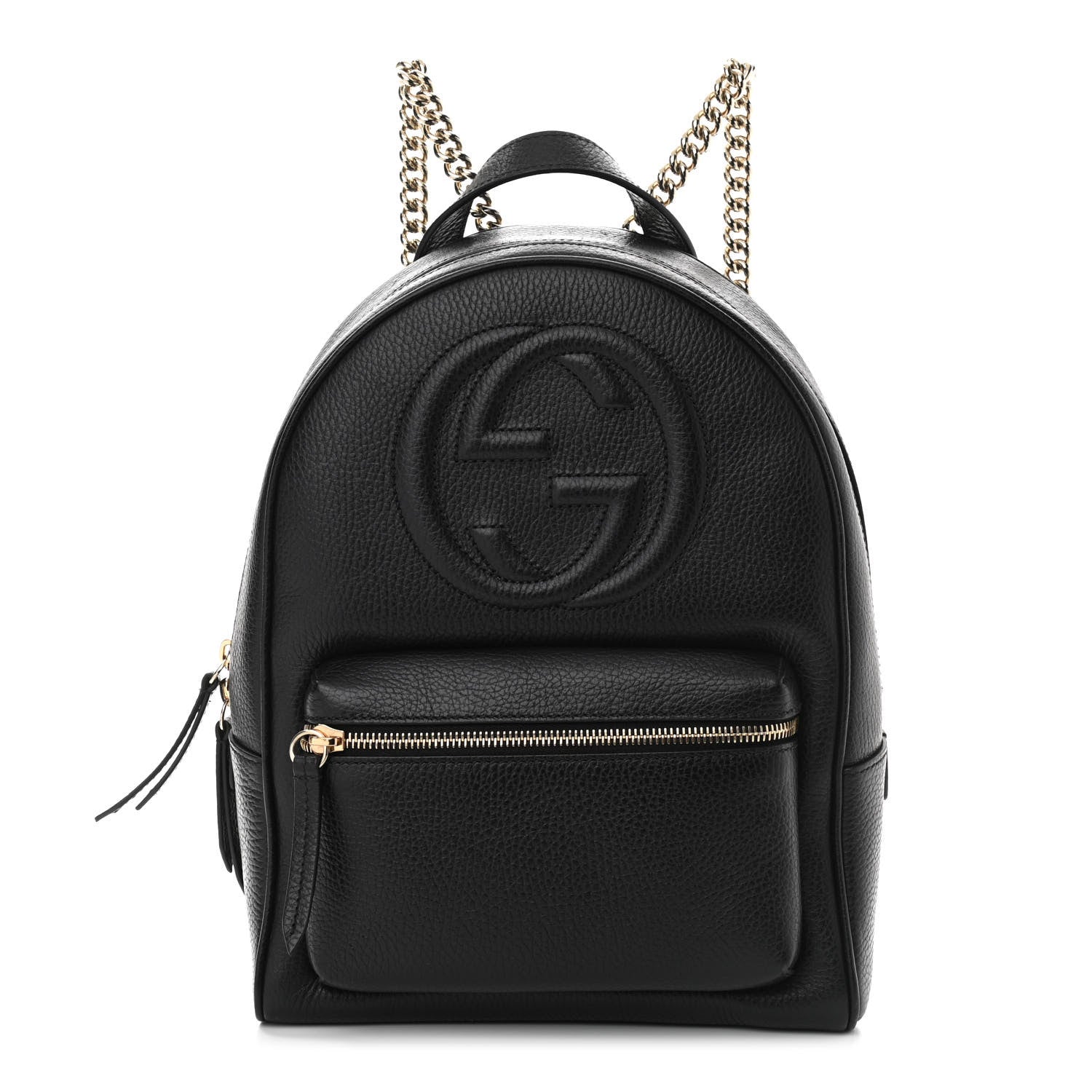 Gucci Pebbled Calfskin Soho Chain Backpack Black 1 of 11