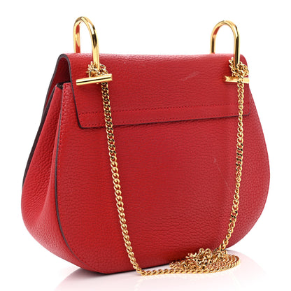 Chloe Grained Lambskin Mini Drew Shoulder Bag Plaid Red 3 of 13