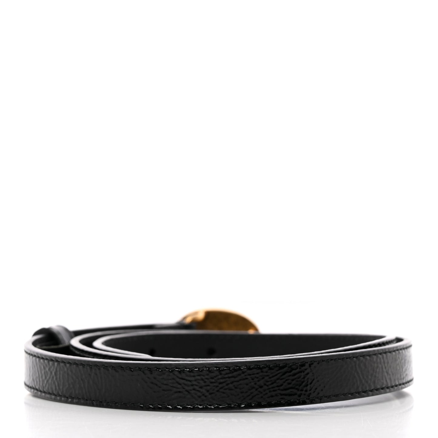 Skipper Calfskin Enamel GG 15mm Belt 80 32 Black
