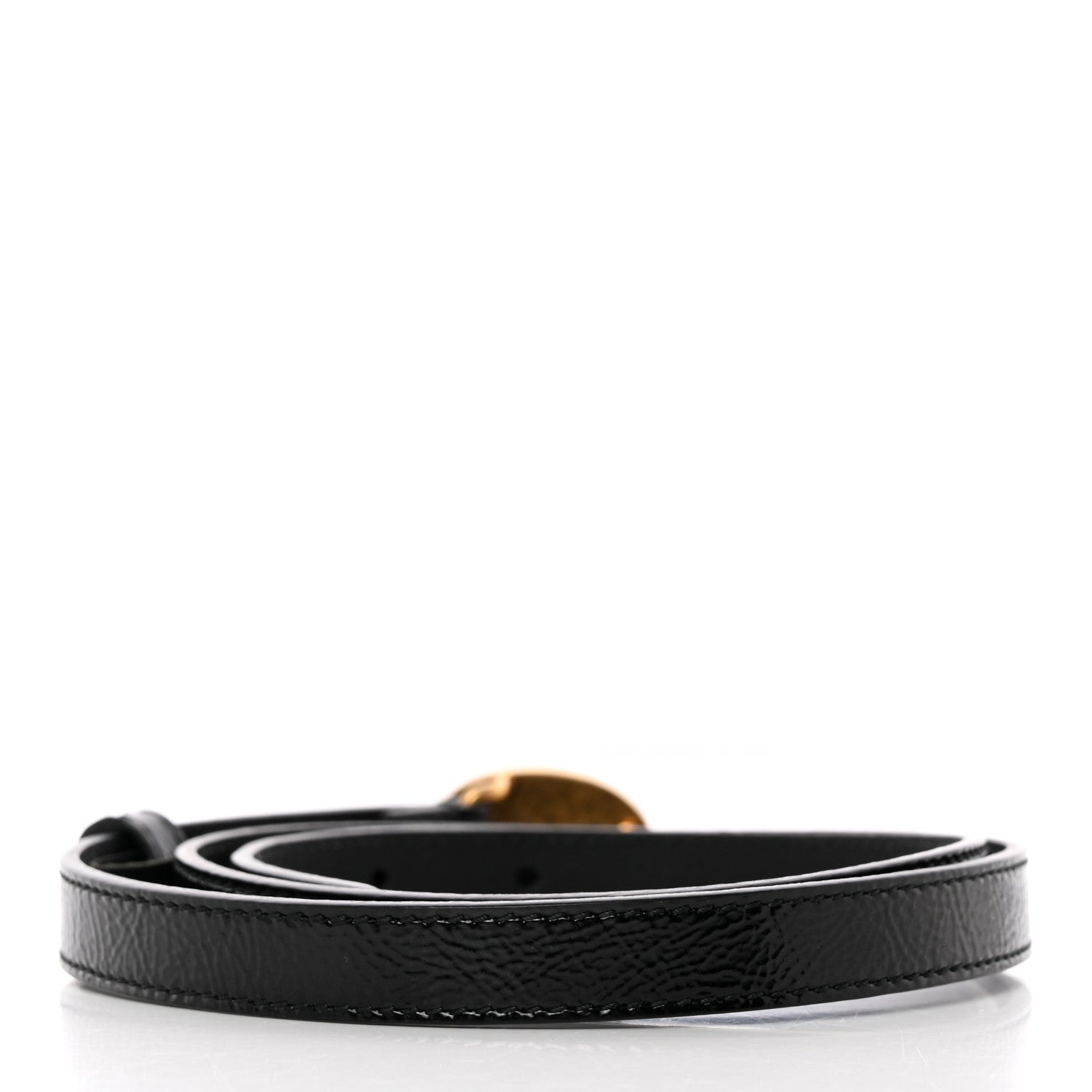 Gucci Skipper Calfskin Enamel GG 15mm Belt 80 32 Black 2 of 10