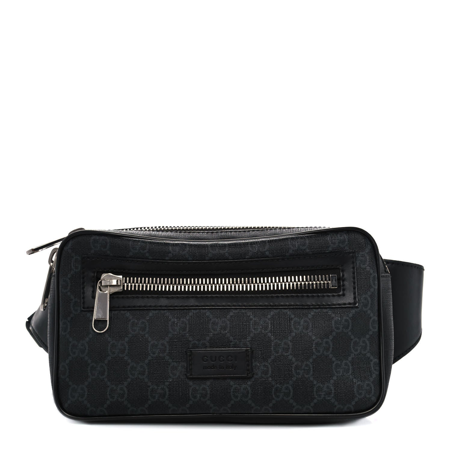 Gucci Soft GG Supreme Monogram Web Belt Bag Black Grey 1 of 11