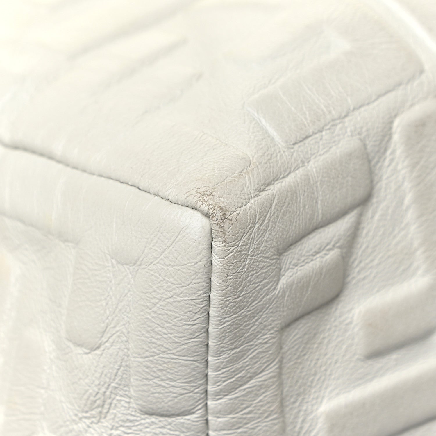 Fendi Nappa FF 1974 Embossed Small Boston White 14 of 19