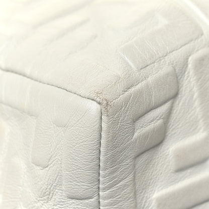 Fendi Nappa FF 1974 Embossed Small Boston White 14 of 19