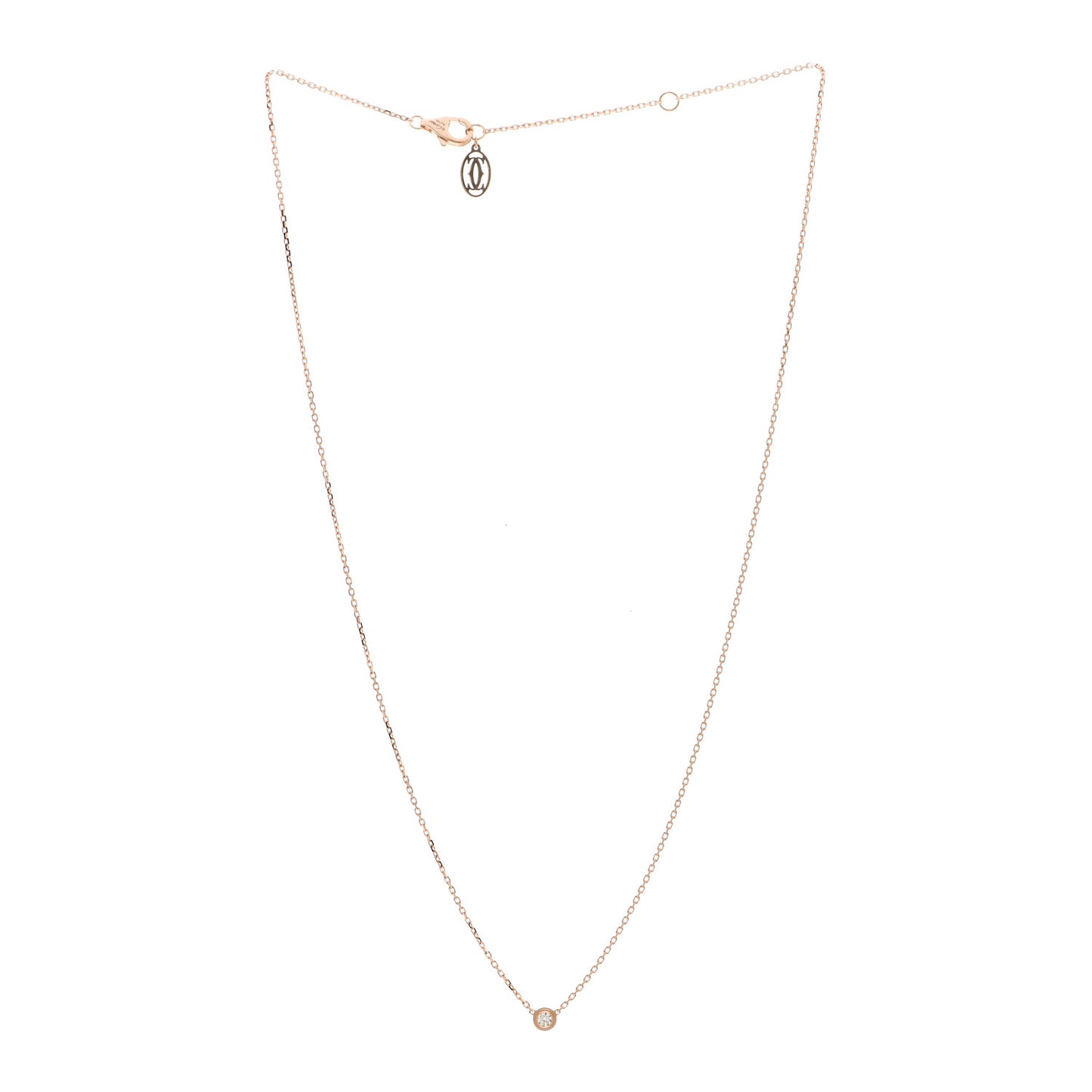 18K Pink Gold Diamond XS D'Amour Pendant Necklace