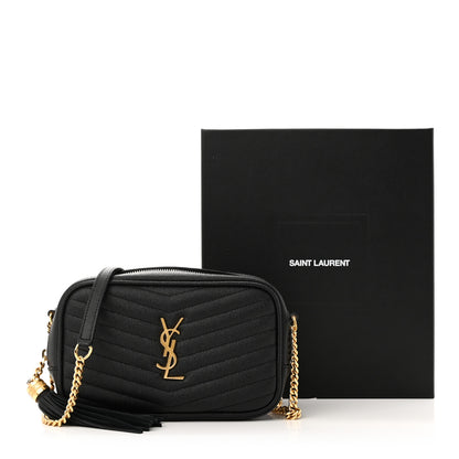 Saint Laurent Grain De Poudre Matelasse Monogram Mini Lou Camera Bag Black 10 of 10