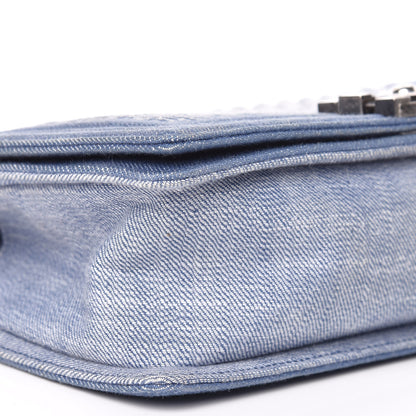 Chanel Denim Chevron Quilted Medium Boy Flap Blue 6 of 11
