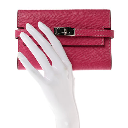Hermes Epsom Medium Kelly Wallet Rose Tyrien 2 of 6