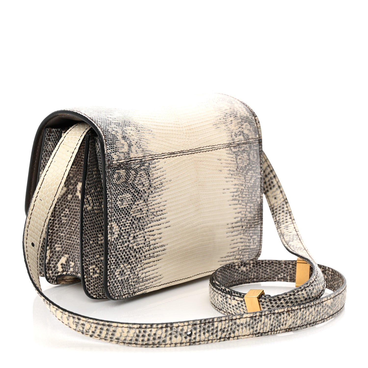 Celine Lizard Small Classic Box Flap Bag Natural 3 of 13