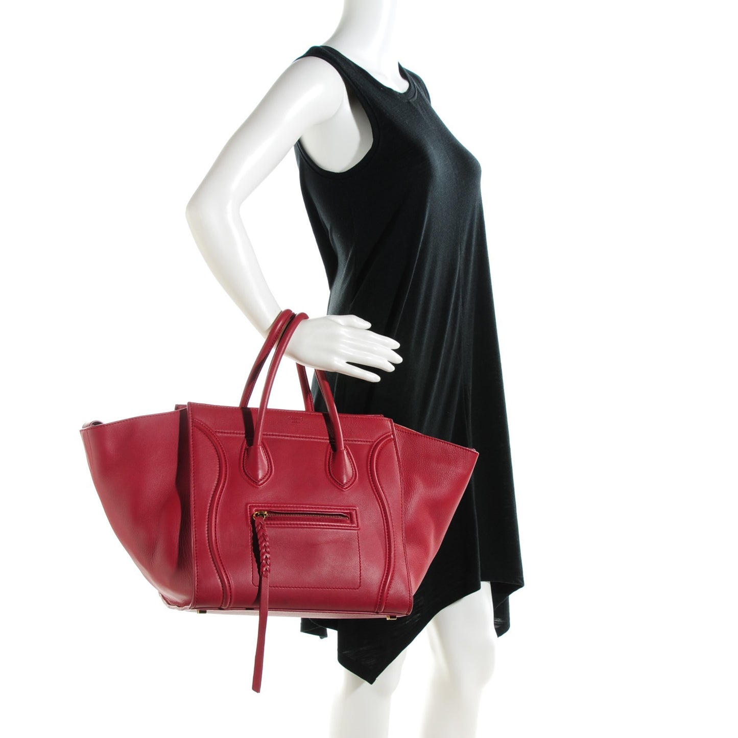 Supple Calfskin Medium Phantom Luggage Red