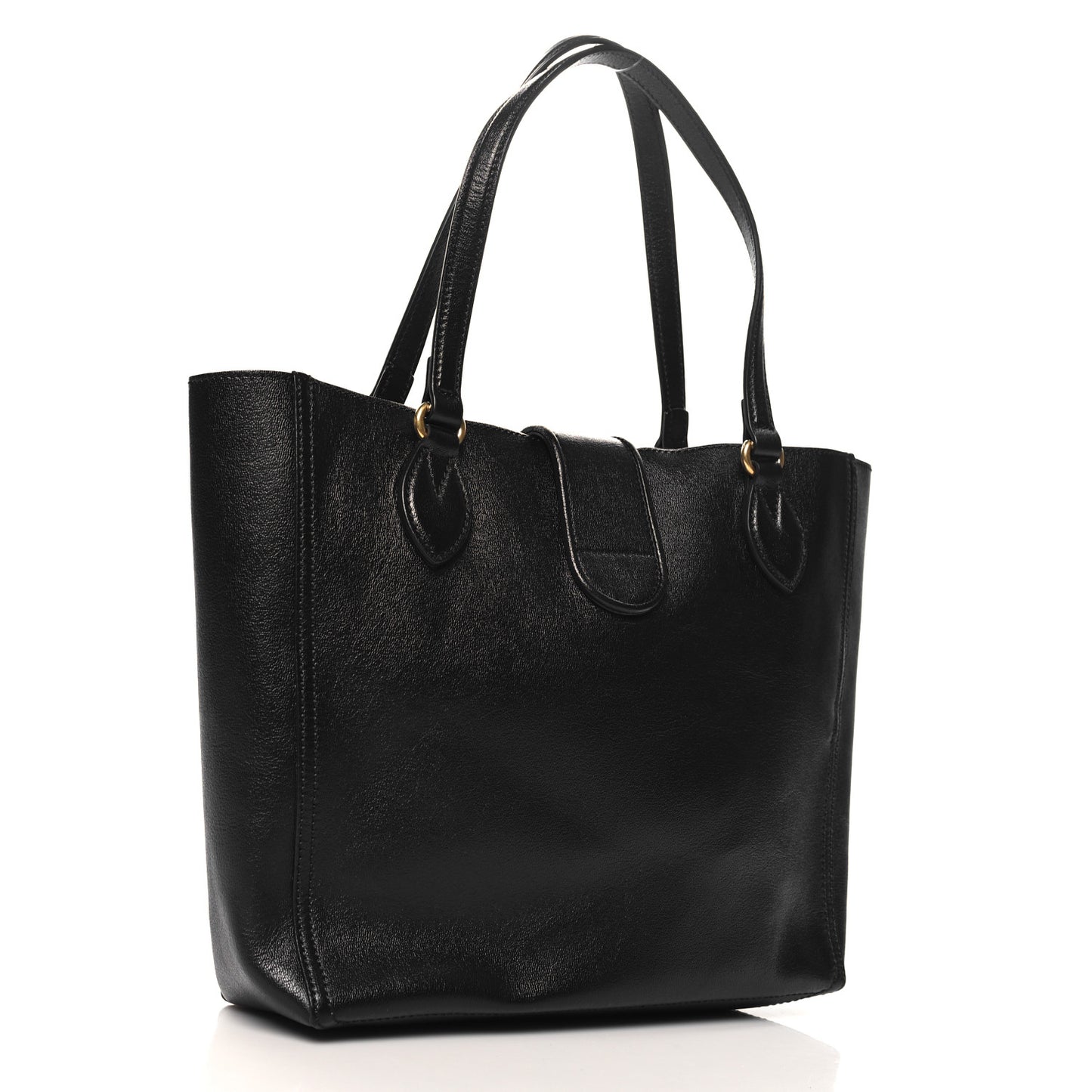New Sakai Calfskin Lux Small Dahlia Tote Black