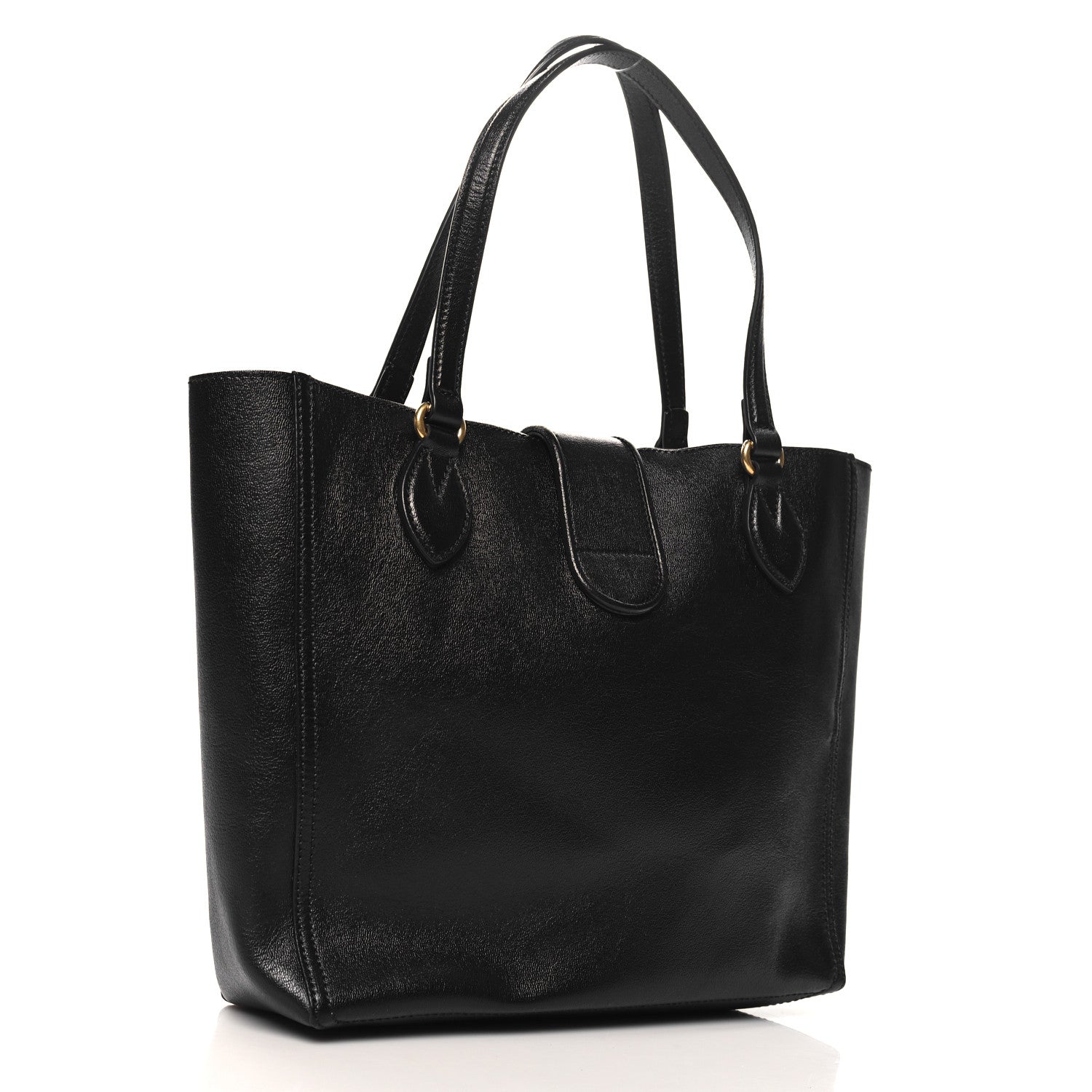Gucci New Sakai Calfskin Lux Small Dahlia Tote Black 4 of 11