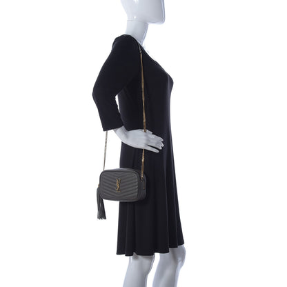Saint Laurent Grain De Poudre Matelasse Monogram Mini Lou Camera Bag Pebble 2 of 14
