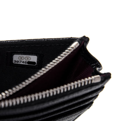 Chanel Caviar Quilted CC Zip Card Holder Black 7 of 13