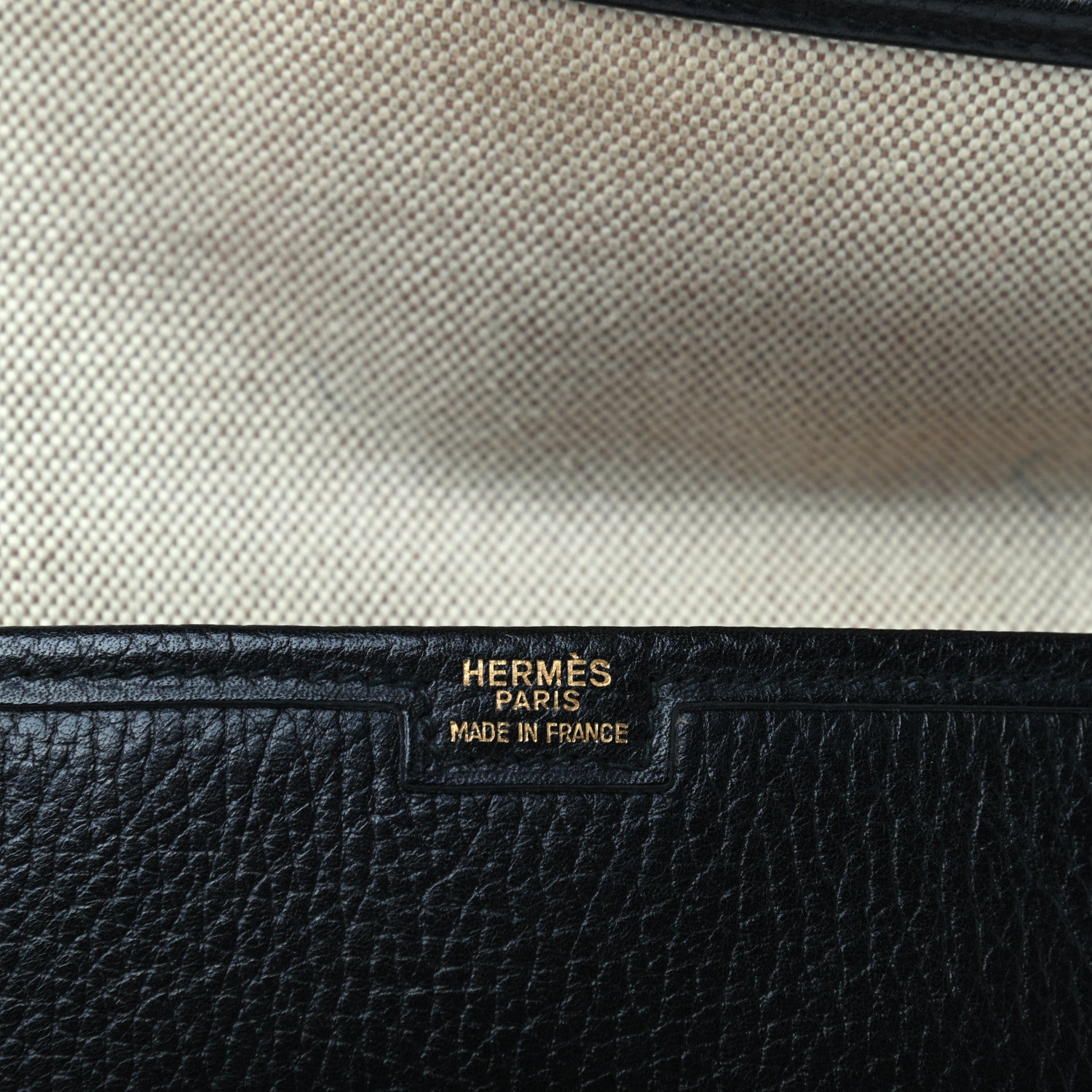 Hermes Togo Swift Jige PM Clutch Black Gold 6 of 8