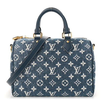 Louis Vuitton Monogram Jacquard Denim Speedy Bandouliere 25 Bleu 1 of 9
